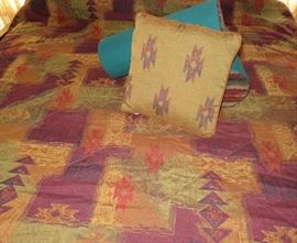 Queen/King Size South Western Design Comforter with Pillows