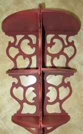 Pair 3 Tier Corner Wall Shelves