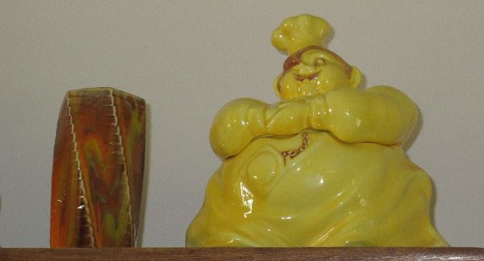 Vintage Red Wing Pottery - Chef Pierre Cookie Jar - Yellow