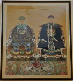 Framed painting of an ancestral couple. Beautifully done