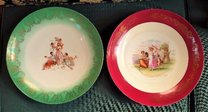 Large Austrian hand painted bowls