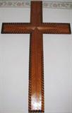 Large Hand Carved Wood Cross