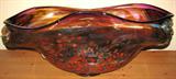 Very Large Hand Blown Glass Art Bowl Centerpiece, Signed by Artist