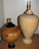 Turned Exotic Wood Urns,Vases Signed By Artist