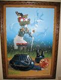 1983 Jackie Black Navajo Artist Acrylic on Canvas Painting
30" x 42"