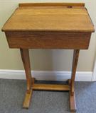 Antique Oak School Desk