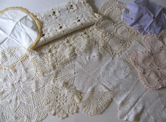 Vintage Assorted Hand Crocheted Doilies