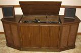 Sears Silver Tone Stereo FM-AM Console Music System