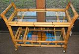 Rattan Portable Tea Cart Trolly