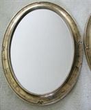 Pair Curl Design Oval Wall Mirrors 30 x 40