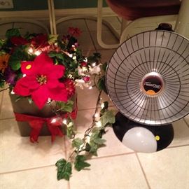 Christmas flower arrangement with lights, Presto heat dish plus footlight ($20.00/ea)