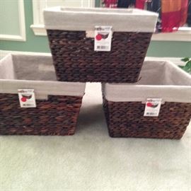 14"x16" woven brown clothes basket ($10.00/ea)