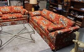Quail print couch & loveseat