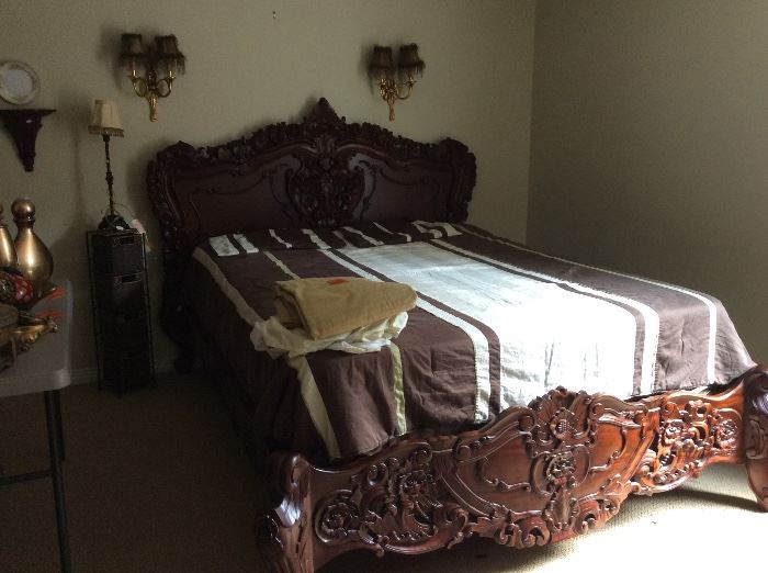Highly carved Queen size bed