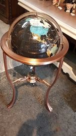 Floor globe with copper stand