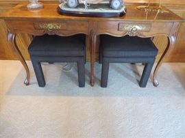 Walnut Sofa/Console 2-Drawer Table
Baker Furniture Company
Upholstered Small Table Benchs (pair)
