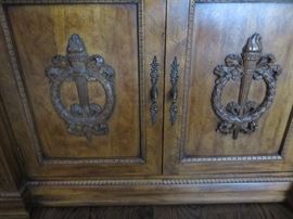 Italian Style Glass & Mess Breakfront (detail of door carving)
Davis Cabinet Company  Nashville TN
