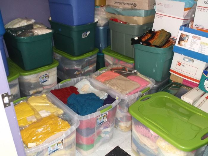 Tubs of Vintage Sweaters