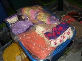 Tubs of Properly stored Vintage Sweaters