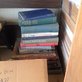 Several antique books in boxes