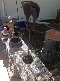 Metal Garden tables, metal garden table with 4 chairs (not featured here). Weather Ames, metal pots & more