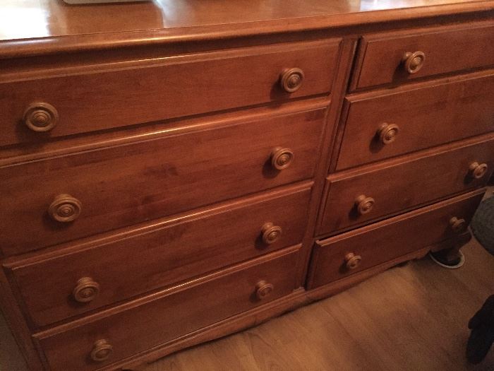 Antique Dove-Tailed Dresser with 8 Drawers. Very Heavy! It has a matching jewelry box. 