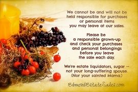 Items you leave behind? They may be donated to charity. You're a grown-up -- act like it.