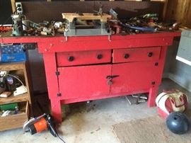 #73 Red workbench 72x27x37 $100 