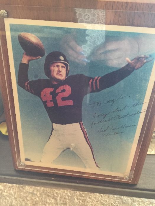 Autographed picture of HOF Sid Luckman