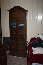 Vintage curio cabinet with light