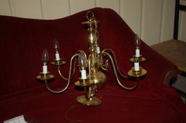 Brass chandelier