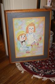 Watercolor Raggedy Ann and Andy