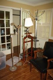 Lamps and iron coat rack