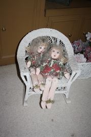 Vintage wicker childs rocker