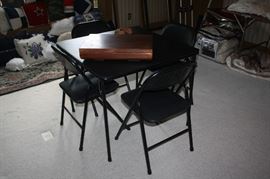 Fold up chairs and table