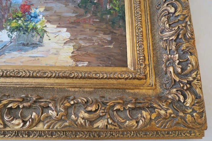 Beautiful Painting With Golden Bronze Color Frame measures approximately 61 1/2'' W x 50 1/2'' H x 4 1/2'' D