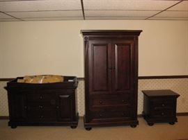 Cherry Baby Bedroom Set-Changing Table, Dresser, night Stand - 3 Piece