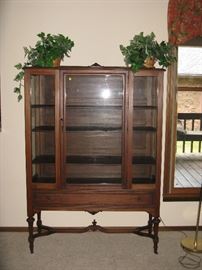 Antique Walnut Display / China Cabinet