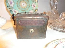 Money box, with key, for the East Side Savings Bank- Rochester.