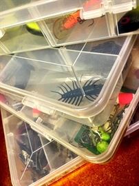 Lures...Creepy bug ones too...and some poles...