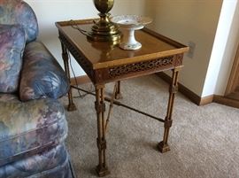Carved detail side table