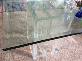 Detail, vintage Lucite table