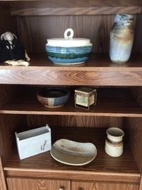 Assorted signed art pottery