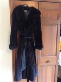 Luxurious belted mink coat