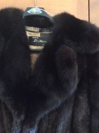 Detail, full length mink coat
