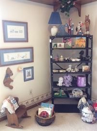 Children's toys, art and accessories, including an adorable collection of poodle figurines 