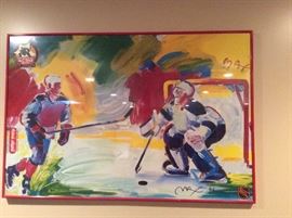 Peter Max framed hockey print 