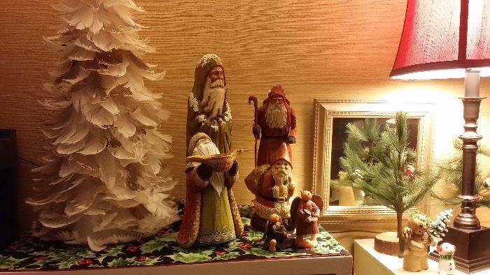 Hand carved Santas and nesting dolls from Russia