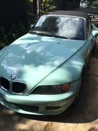 Tiffany blue BMW convertible 