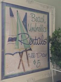 "Beach Umbrella Rentals" art